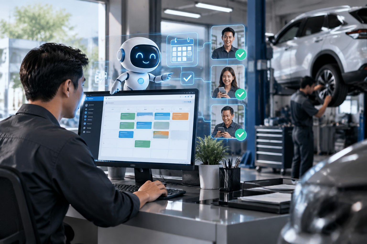 AI hỗ trợ quản lý lịch hẹn gara ô tô