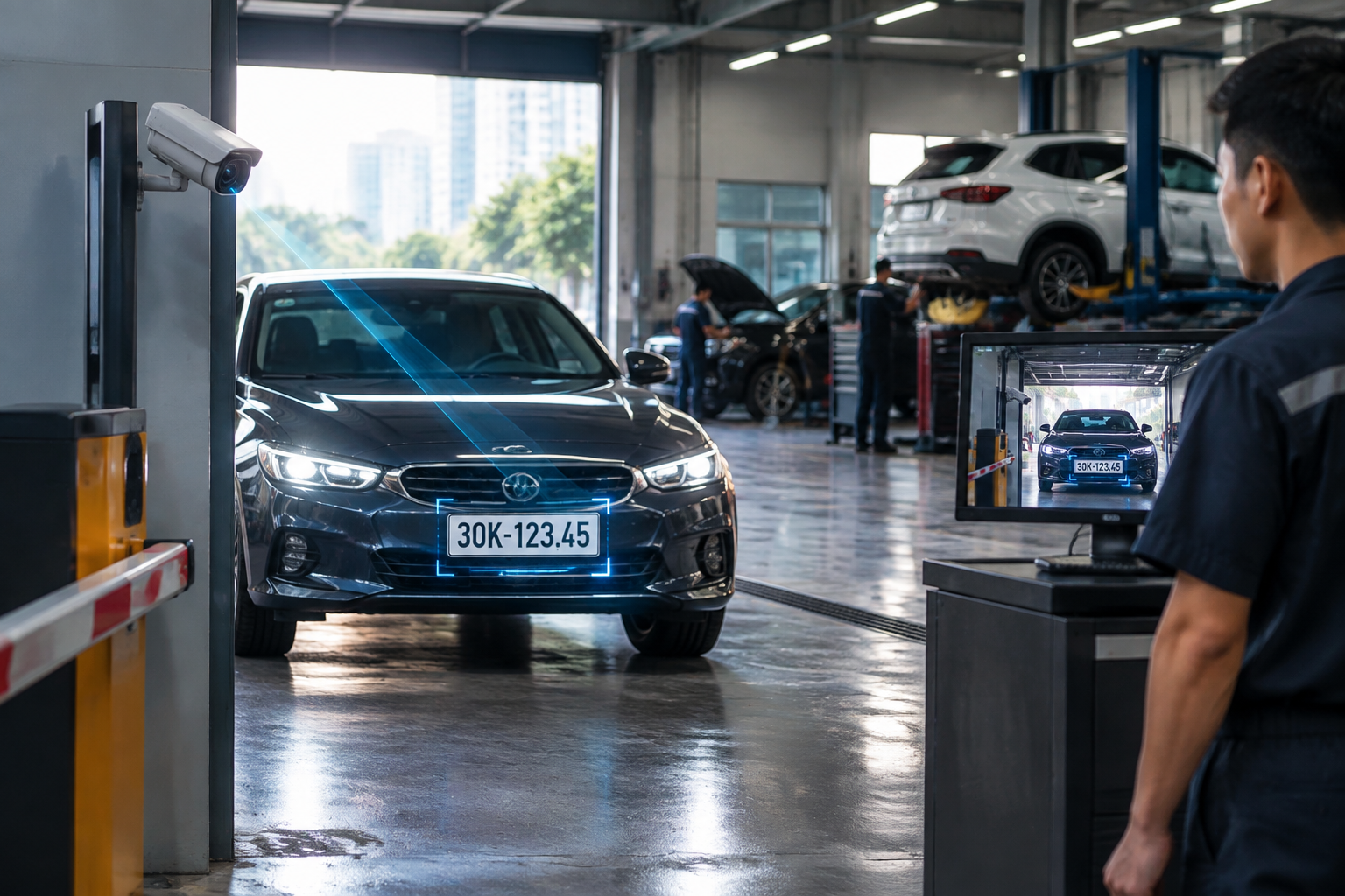 Phần mềm nhận diện biển số xe gara bằng AI